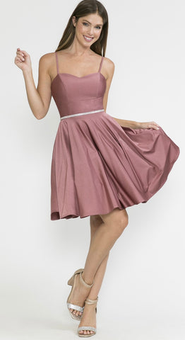 SWEETHEART EMBELLISHED SHORT DRESS W/POCKETS #5261