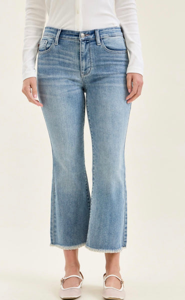 JUDY BLUE 82721 MR Kick Flare w/ Frayed Hem