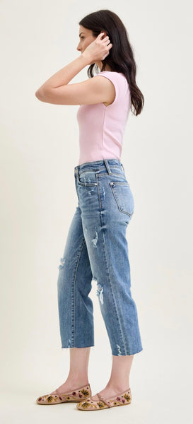 JUDY BLUE 82256 REG           HW w/ Destroy Crop Wide Leg