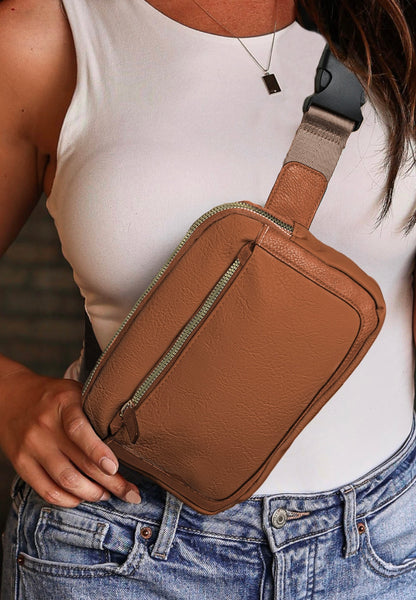 Camel Minimalist Crossbody Bag #2002