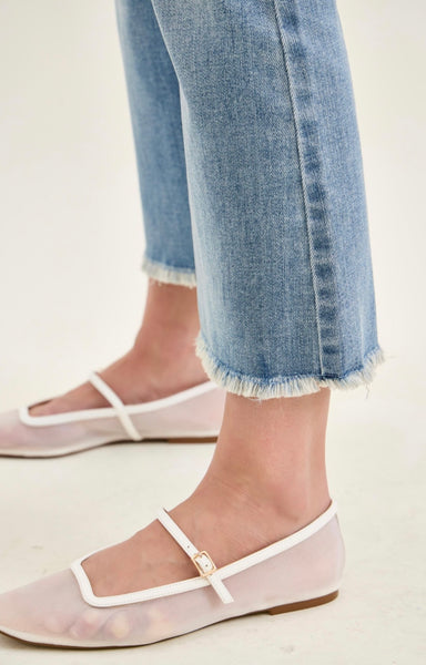 JUDY BLUE 82721 MR Kick Flare w/ Frayed Hem