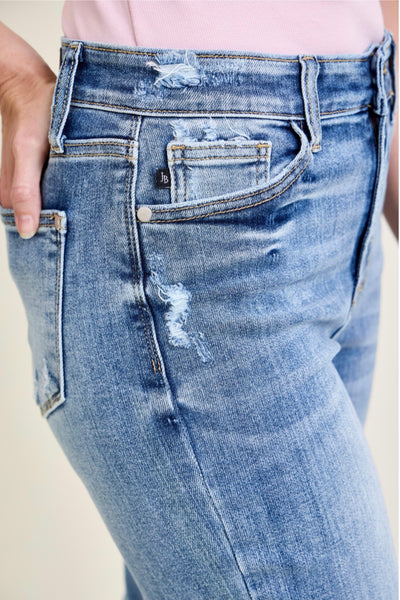 JUDY BLUE 82256 REG           HW w/ Destroy Crop Wide Leg