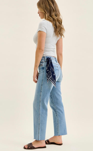 JUDY BLUE 881120REG (Bandana) MR Ankle Straight w/ Bandana Loop