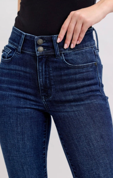 JUDY BLUE HW Double Waist Band Capri 72118