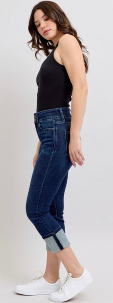JUDY BLUE HW Double Waist Band Capri 72118