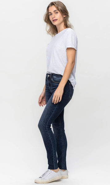 JUDY BLUE MID RISE VINTAGE RAW HEM SKINNY 82527REG