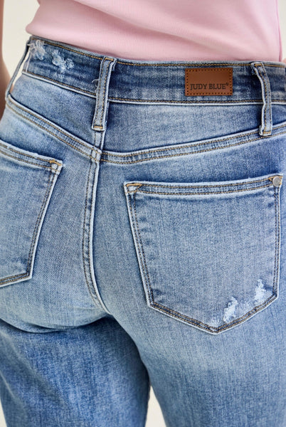 JUDY BLUE 82256 REG           HW w/ Destroy Crop Wide Leg