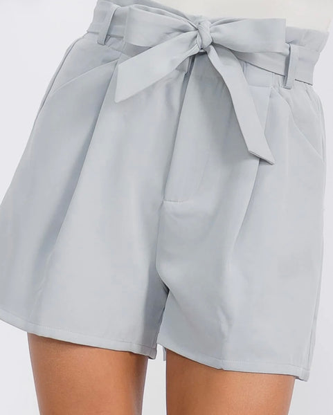 WOMEN'S BUTTON CLOSURE POCKET SELF-TIE SHORTS #0203