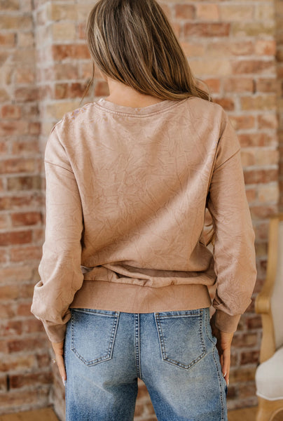 SAVED BY GRACE Letter Embroidery Mineral Wash Loose Sweatshirt #0219