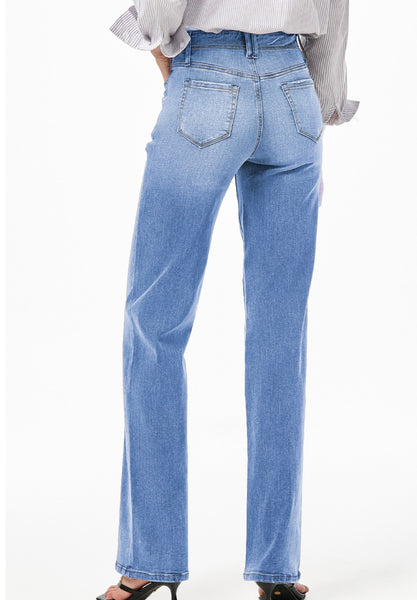 Dusk Blue Loose Straight Leg Cropped High Waist Jeans #2016