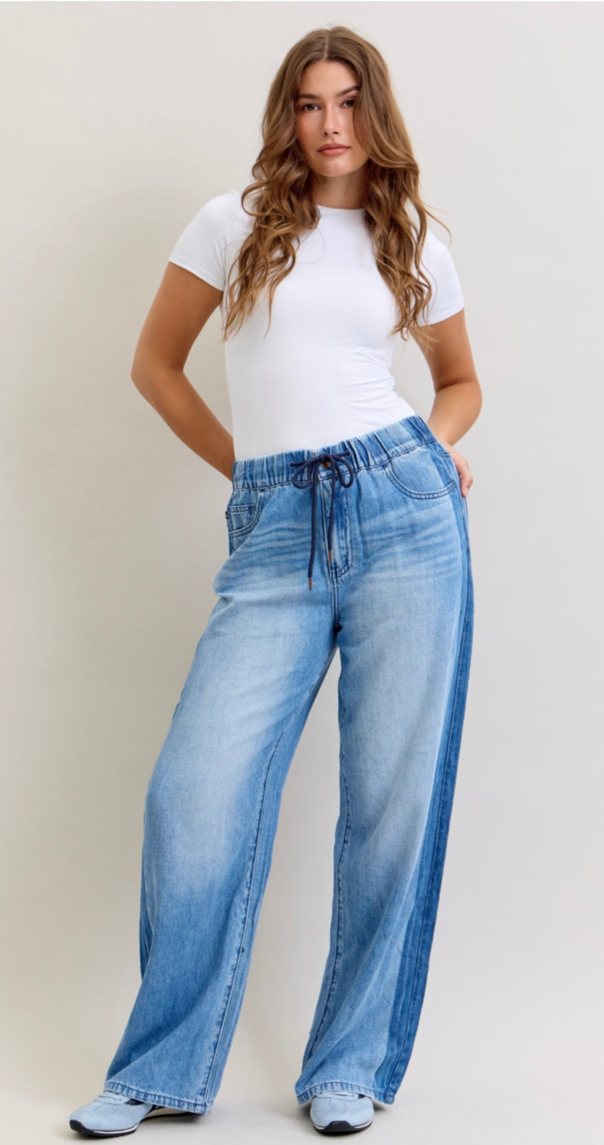 JUDY BLUE 881005 HW Wilhemina Elastic WB & Side Panel