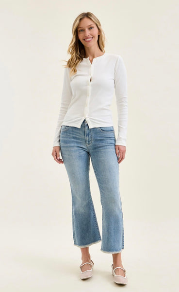 JUDY BLUE 82721 MR Kick Flare w/ Frayed Hem