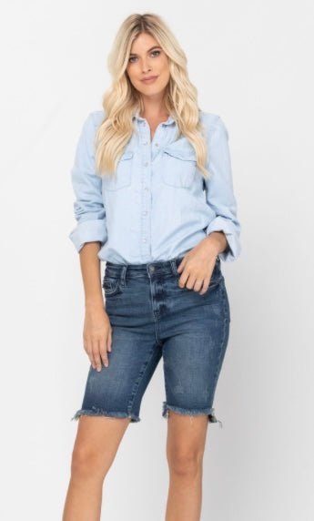 High Rise Cut Off Bermuda Shorts JB150031
