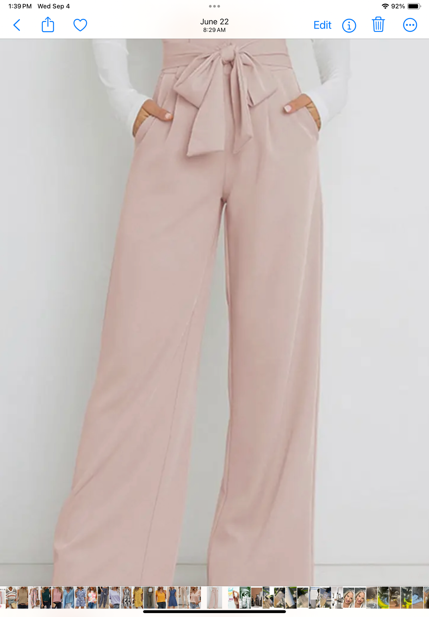 TIED WAIST WIDE LEG OFFICE PANTS